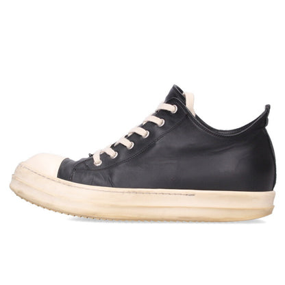 Rick Owens RAMONES LOW Leather Low Top Black/White Size 8.5