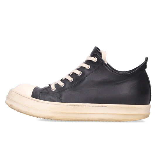Rick Owens RAMONES LOW Leather Low Top Black/White Size 8.5