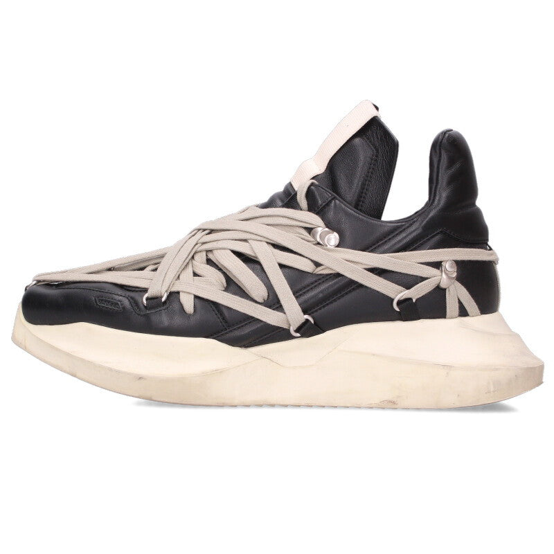 Rick Owens MEGALACED RUNNER Sneakers Black/White Size 10.5
