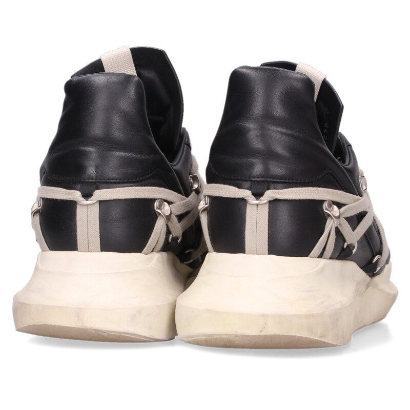 Rick Owens MEGALACED RUNNER Sneakers Black/White Size 10.5