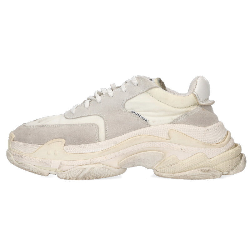 BALENCIAGA Triple S Lace-Up Sneakers White Size 7.5