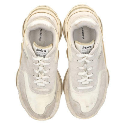 BALENCIAGA Triple S Lace-Up Sneakers White Size 7.5