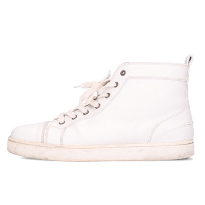 Christian Louboutin Leather High-Top Sneakers White Size 9