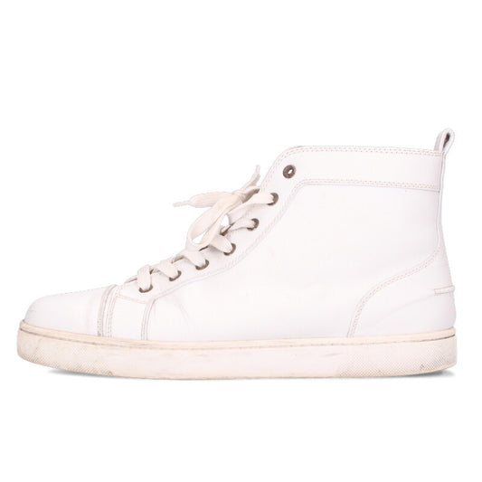 Christian Louboutin Leather High-Top Sneakers White Size 9