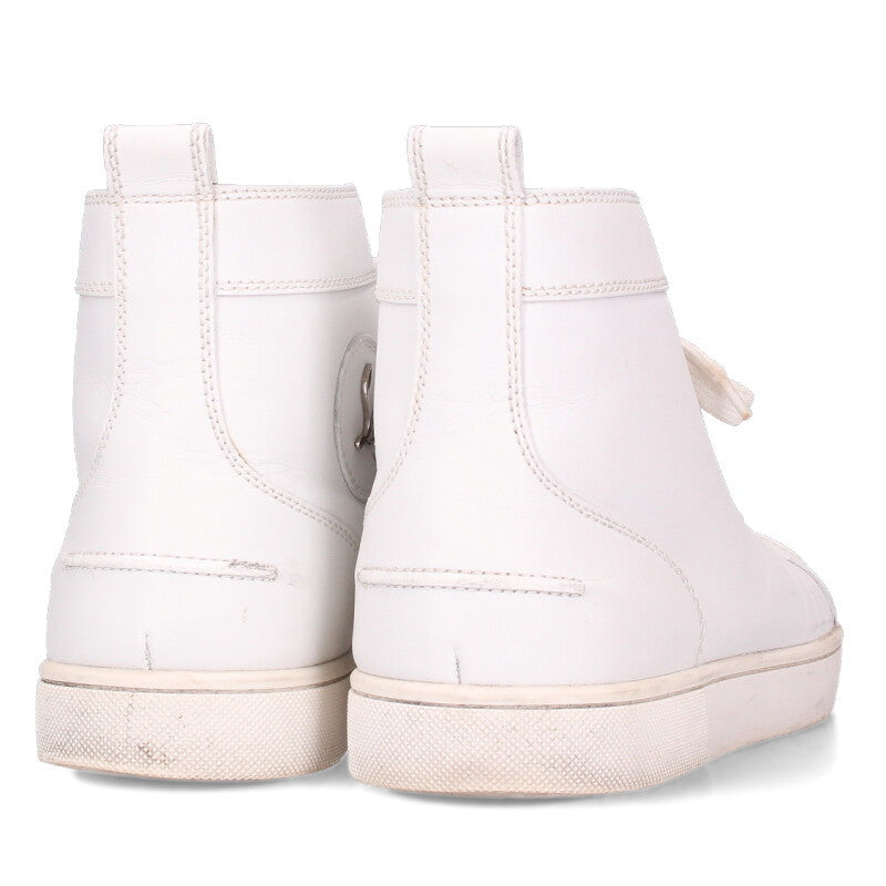 Christian Louboutin Leather High-Top Sneakers White Size 9