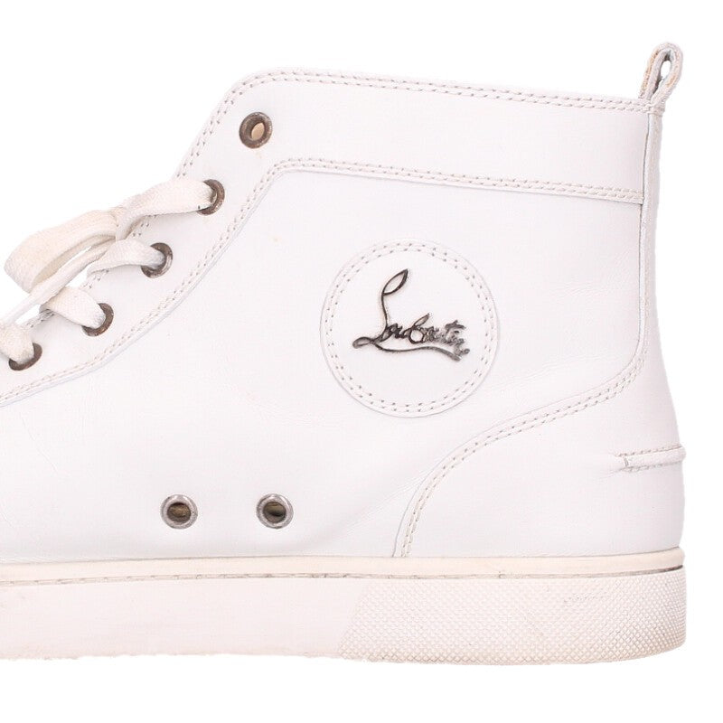 Christian Louboutin Leather High-Top Sneakers White Size 9