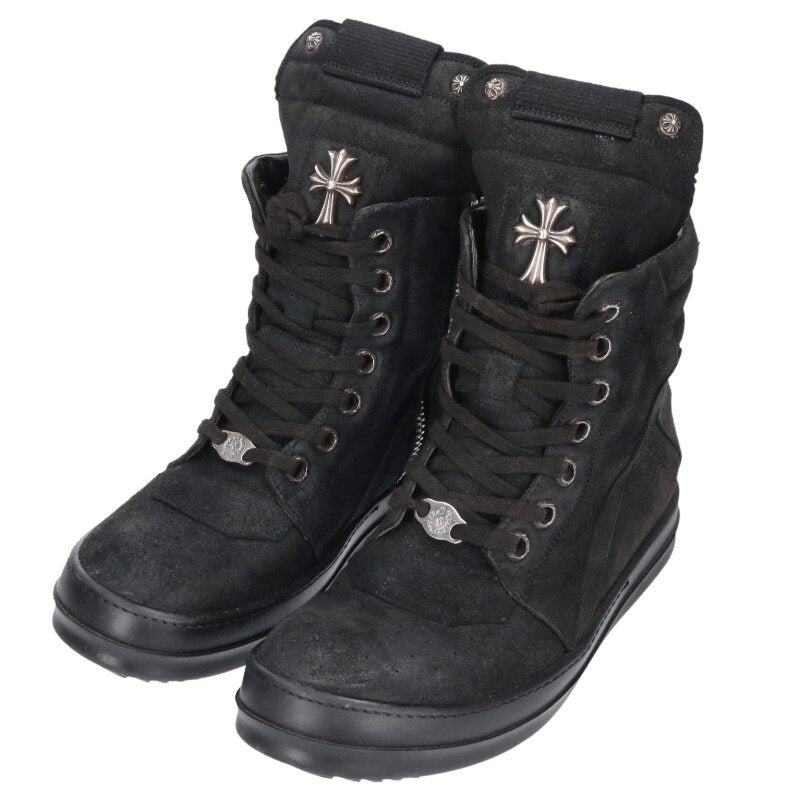 Chrome Hearts GeoBasket CH Cross Leather High-Top Size 6