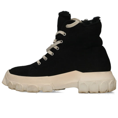 Rick Owens Shearling Side-Zip Sneaker Black/White Size 7.5