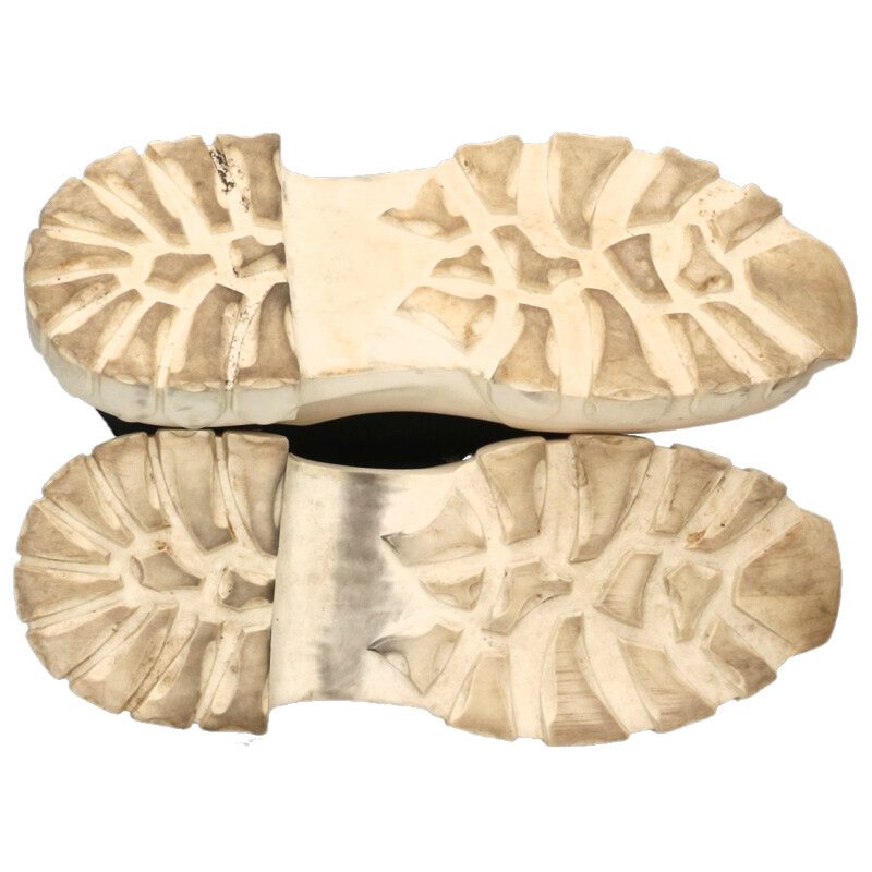 Rick Owens Shearling Side-Zip Sneaker Black/White Size 7.5