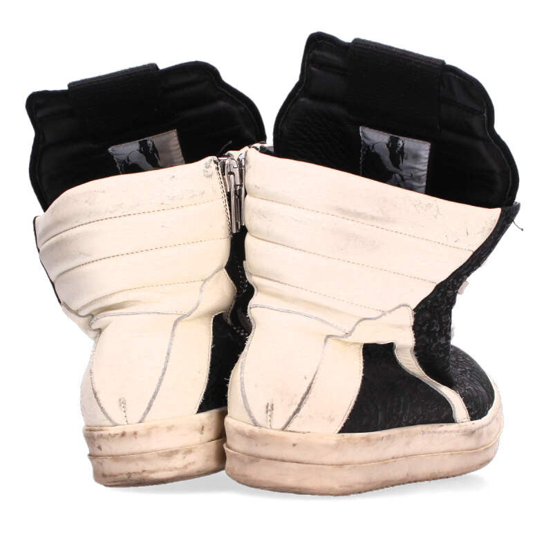Rick Owens GEOBASKET Leather High-Top Sneakers Black Size 8