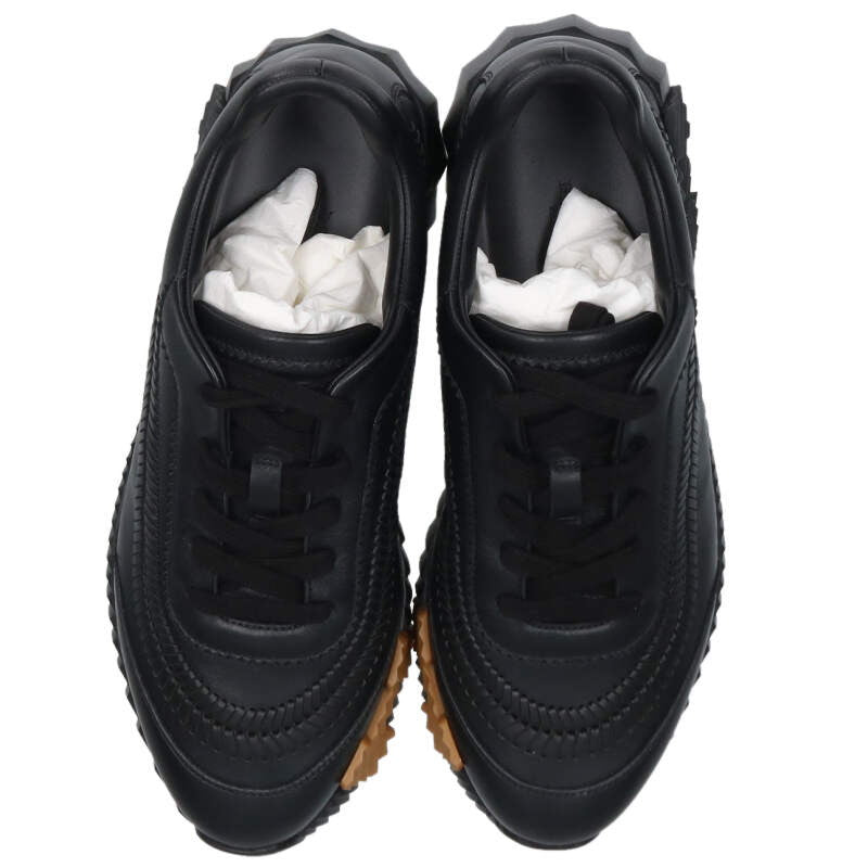 HERMES Bouncing Leather Low-Cut Black Size 7.5