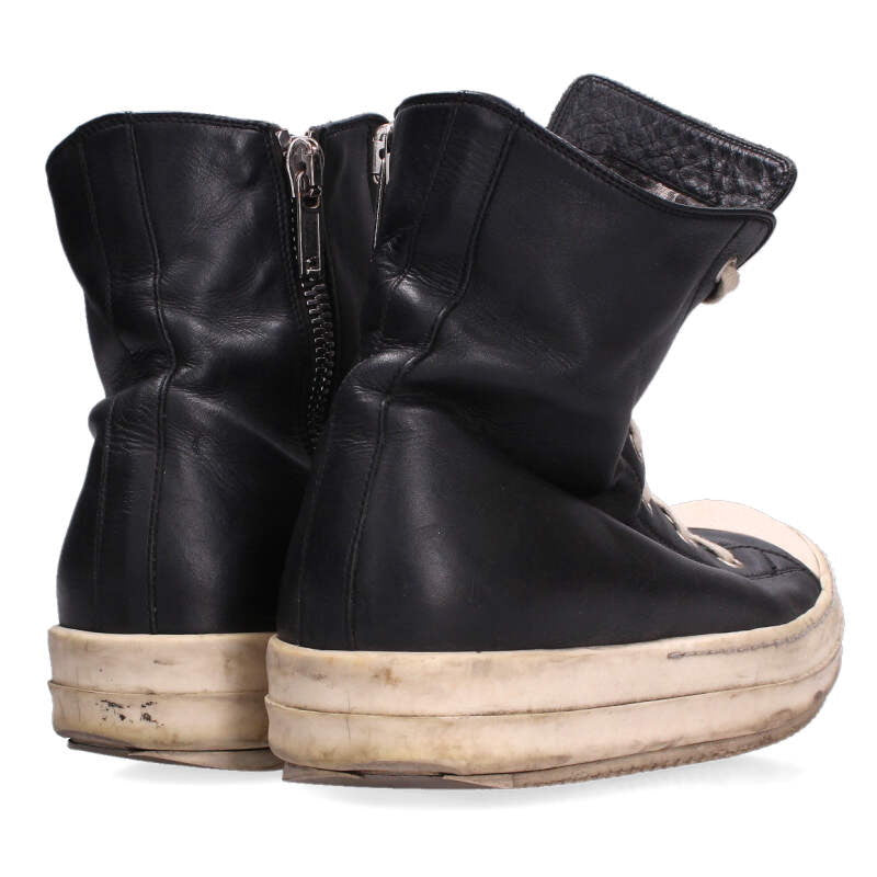 Rick Owens RAMONES Leather High-Cut Sneakers Size 7.5