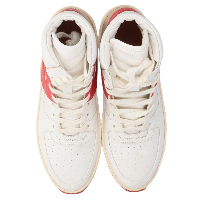 FEAR OF GOD High-Cut Leather Sneakers White/Red Size 6
