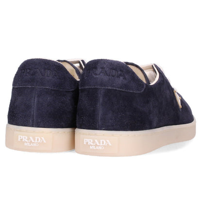 PRADA Triangle Logo Suede Sneakers Navy/White Size 7