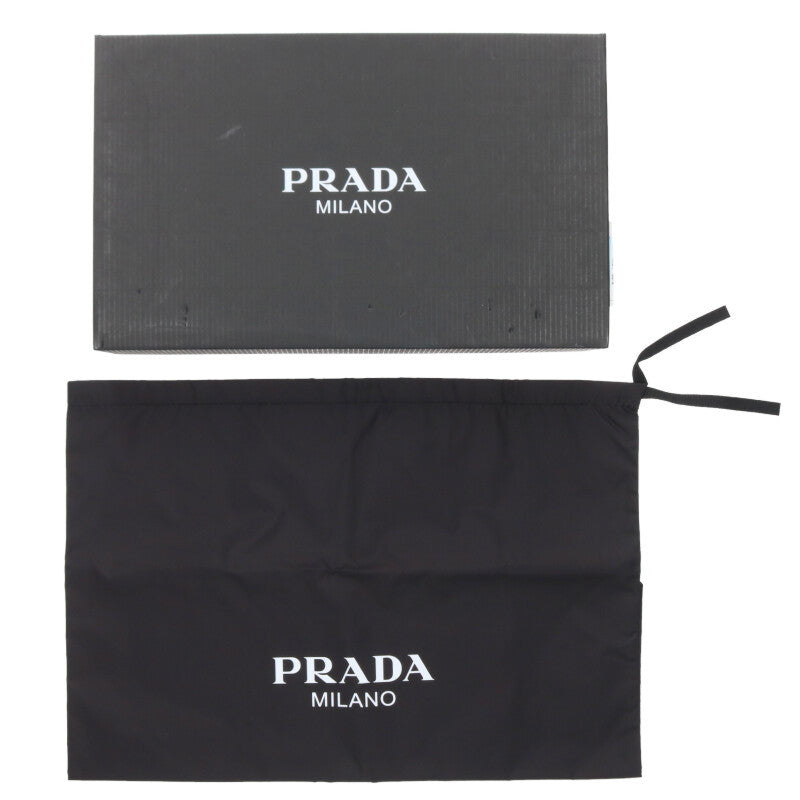 PRADA Triangle Logo Suede Sneakers Navy/White Size 7