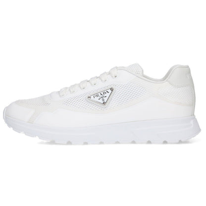 PRADA 2EE437 Triangle Plaque Low Top Sneakers White Size 7.5