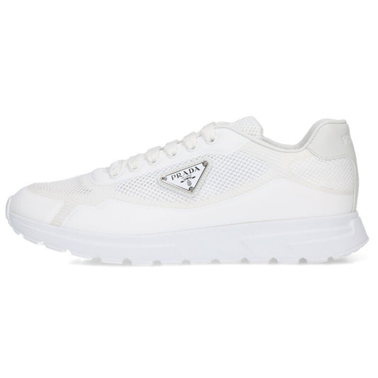 PRADA 2EE437 Triangle Plaque Low Top Sneakers White Size 7.5