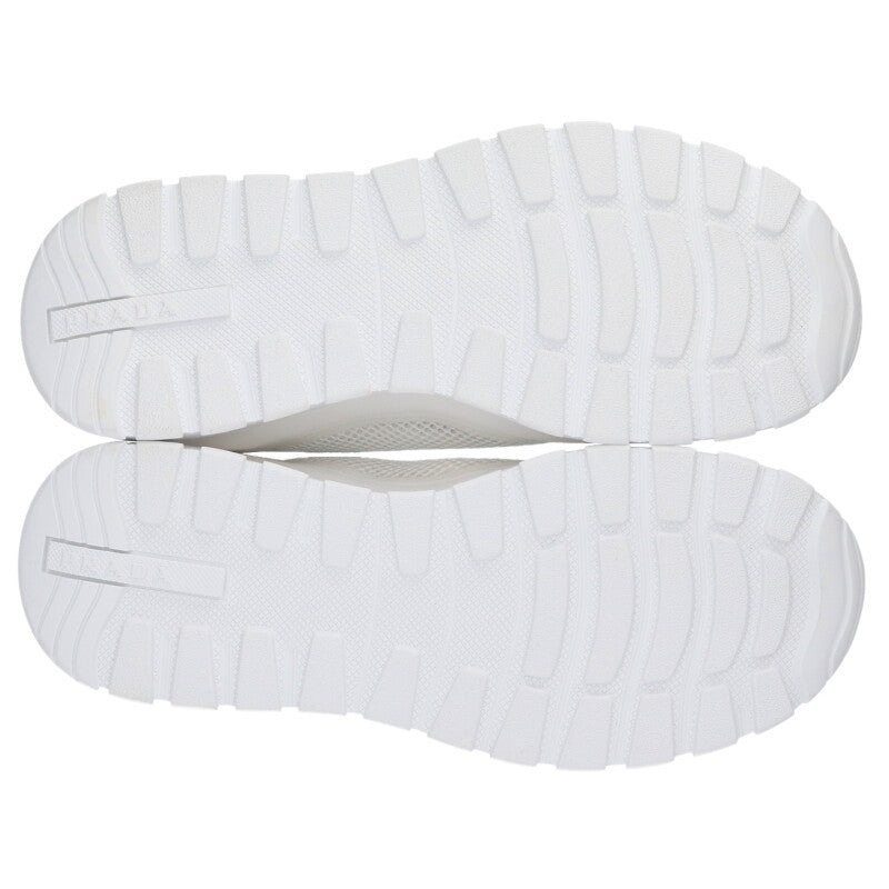 PRADA 2EE437 Triangle Plaque Low Top Sneakers White Size 7.5