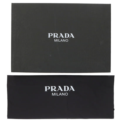 PRADA 2EE437 Triangle Plaque Low Top Sneakers White Size 7.5