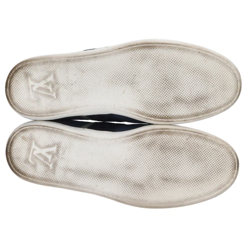 LOUISVUITTON Damier Strap Low-Cut Sneakers Navy White Size 7