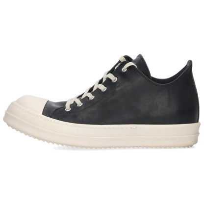 Rick Owens Ramones Low Leather Sneaker Black/White Size 10.5