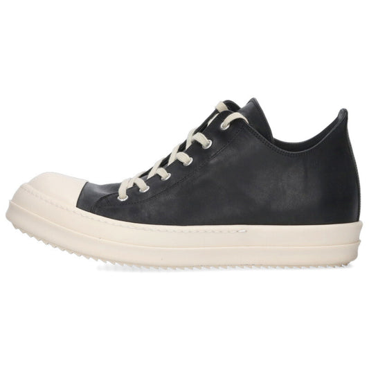 Rick Owens Ramones Low Leather Sneaker Black/White Size 10.5