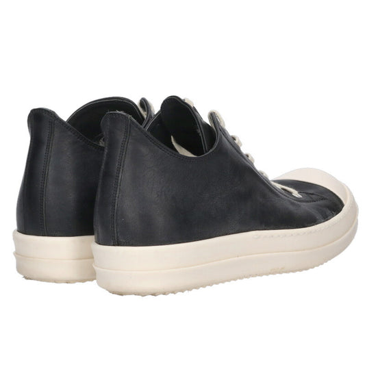 Rick Owens Ramones Low Leather Sneaker Black/White Size 10.5