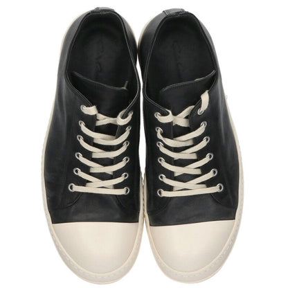 Rick Owens Ramones Low Leather Sneaker Black/White Size 10.5