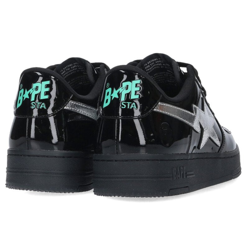 A BATHING APE BAPESTAR Patent Low-Cut Sneakers Size 10