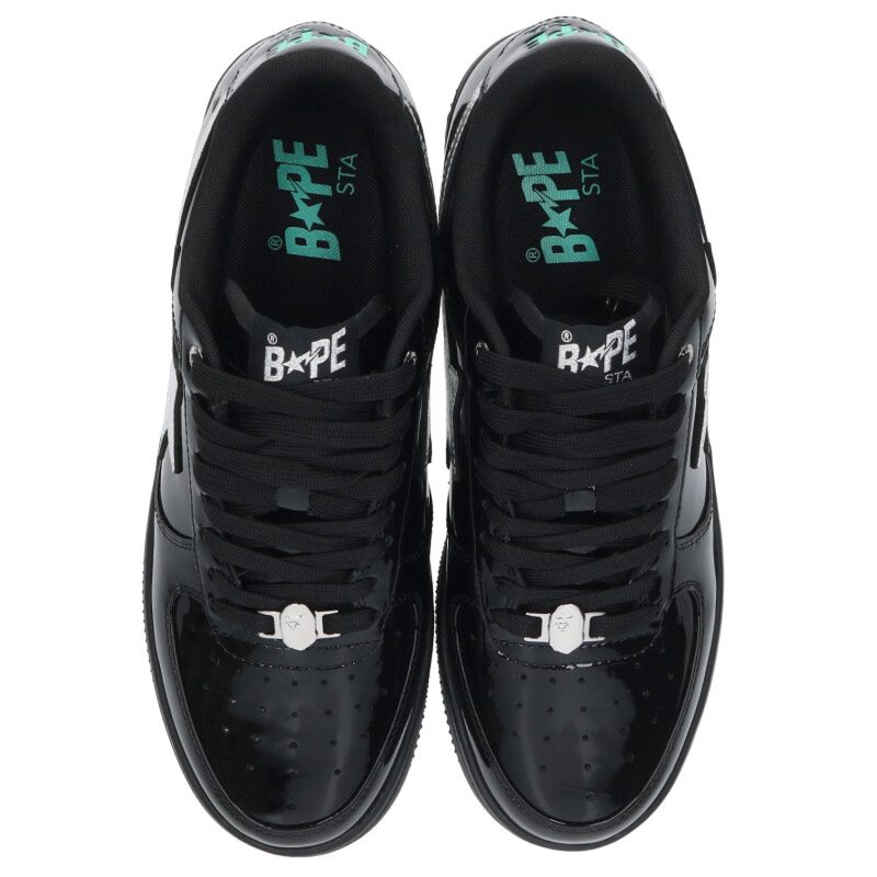 A BATHING APE BAPESTAR Patent Low-Cut Sneakers Size 10