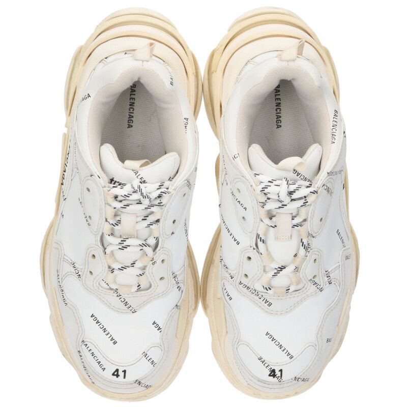 BALENCIAGA TRIPLE S TRAINERS All-Over Logo Print Size 7.5