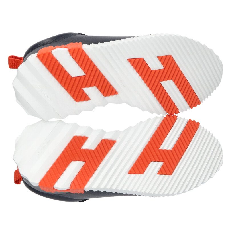 HERMES Bouncing Leather Low Sneakers Navy/Orange Size 9