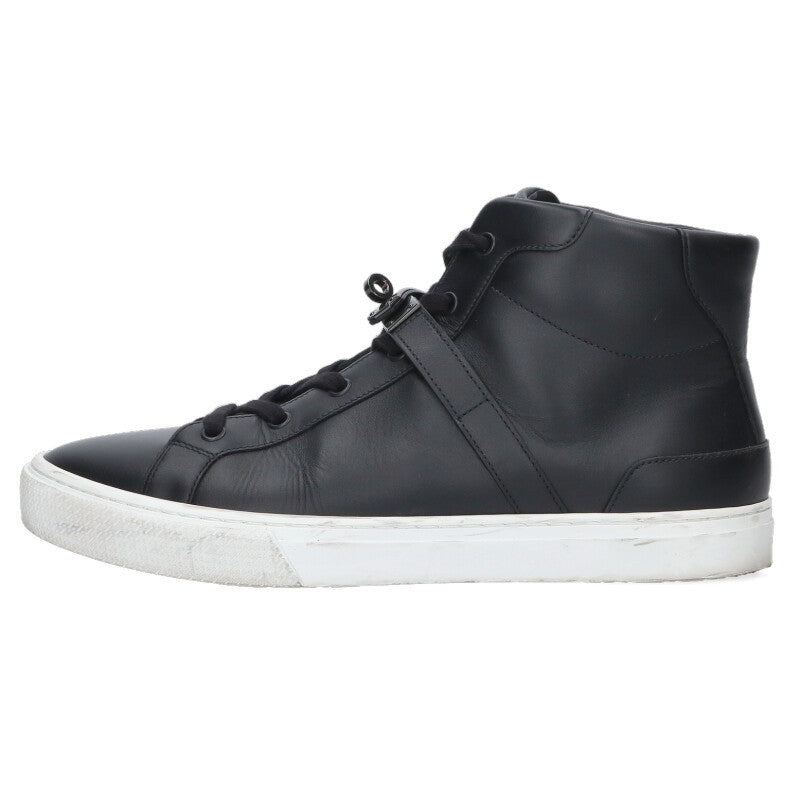 HERMES Daydream Kelly Buckle Leather High Top Blk/Wht Size 9