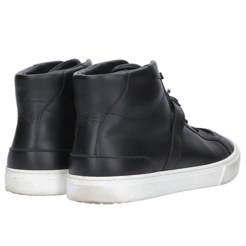 HERMES Daydream Kelly Buckle Leather High Top Blk/Wht Size 9