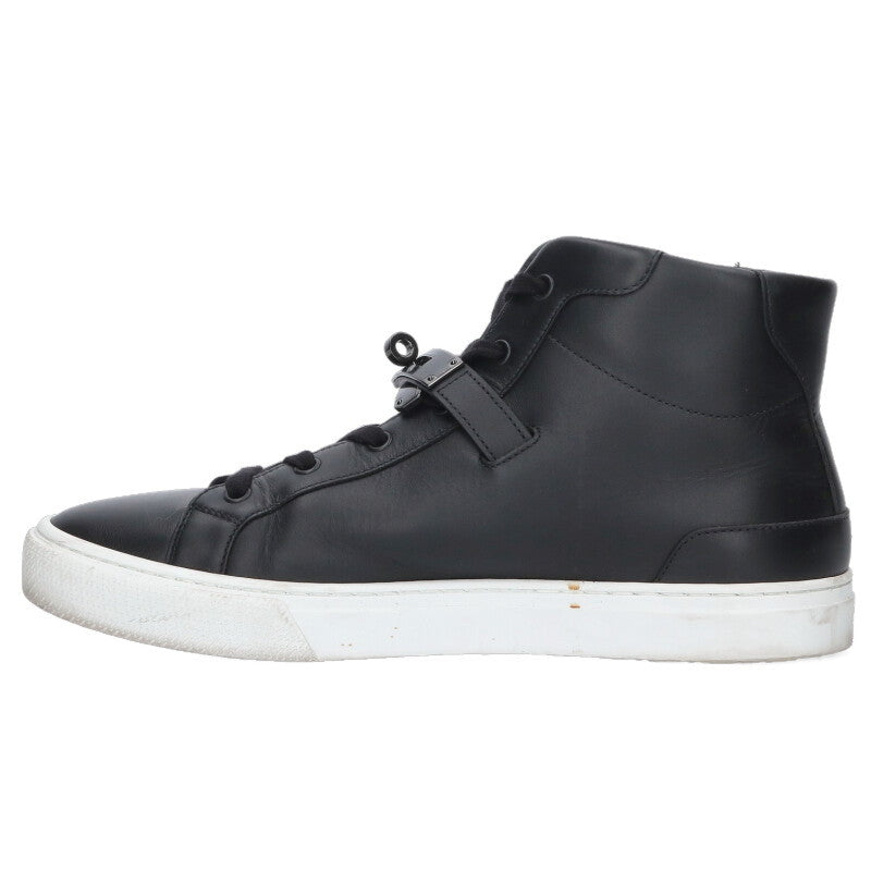 HERMES Daydream Kelly Buckle Leather High Top Blk/Wht Size 9