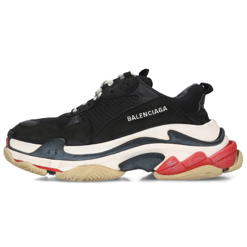 BALENCIAGA Triple S Sneakers Black Red Size EU 40