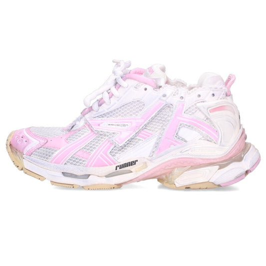 BALENCIAGA Runner Sneakers White Pink Size EU 42