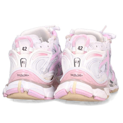 BALENCIAGA Runner Sneakers White Pink Size EU 42