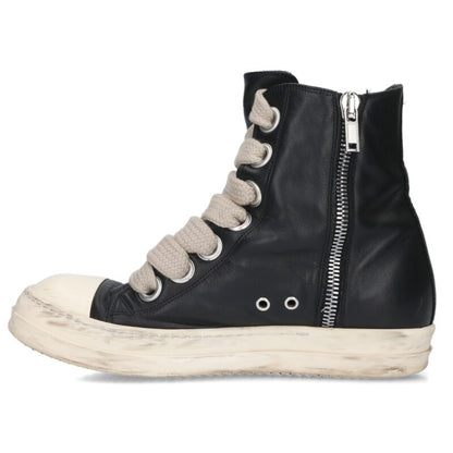 Rick Owens JUMBO LACE SNEAKS Leather Hi-Top Black Size 8.5