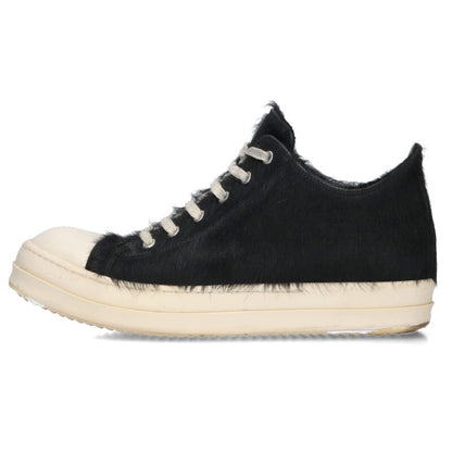Rick Owens RAMONES LOW Fur Leather Sneakers Multi Size 8.5