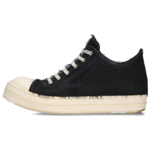Rick Owens RAMONES LOW Fur Leather Sneakers Multi Size 8.5
