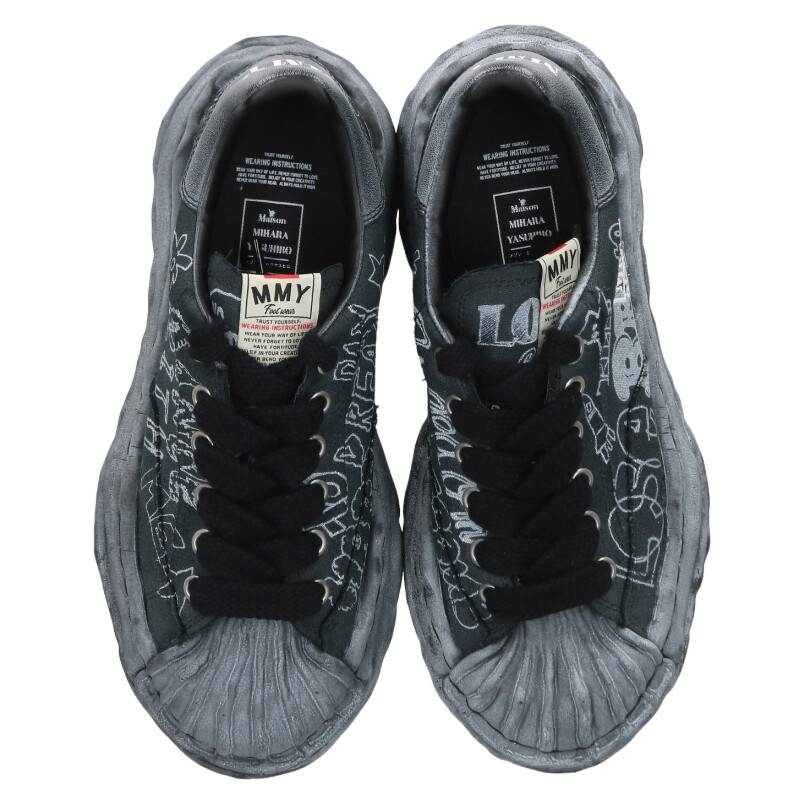 MIHARAYASUHIRO Blakey Print Low Top Sneakers Black Size EU 42