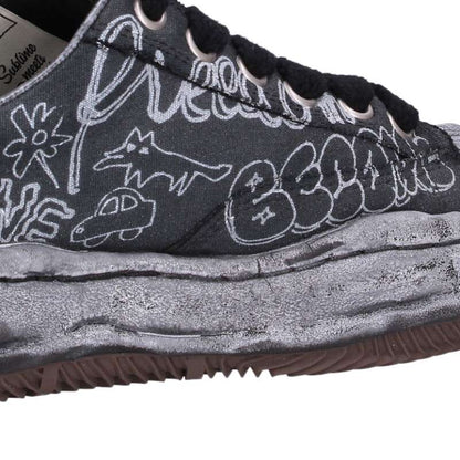 MIHARAYASUHIRO Blakey Print Low Top Sneakers Black Size EU 42
