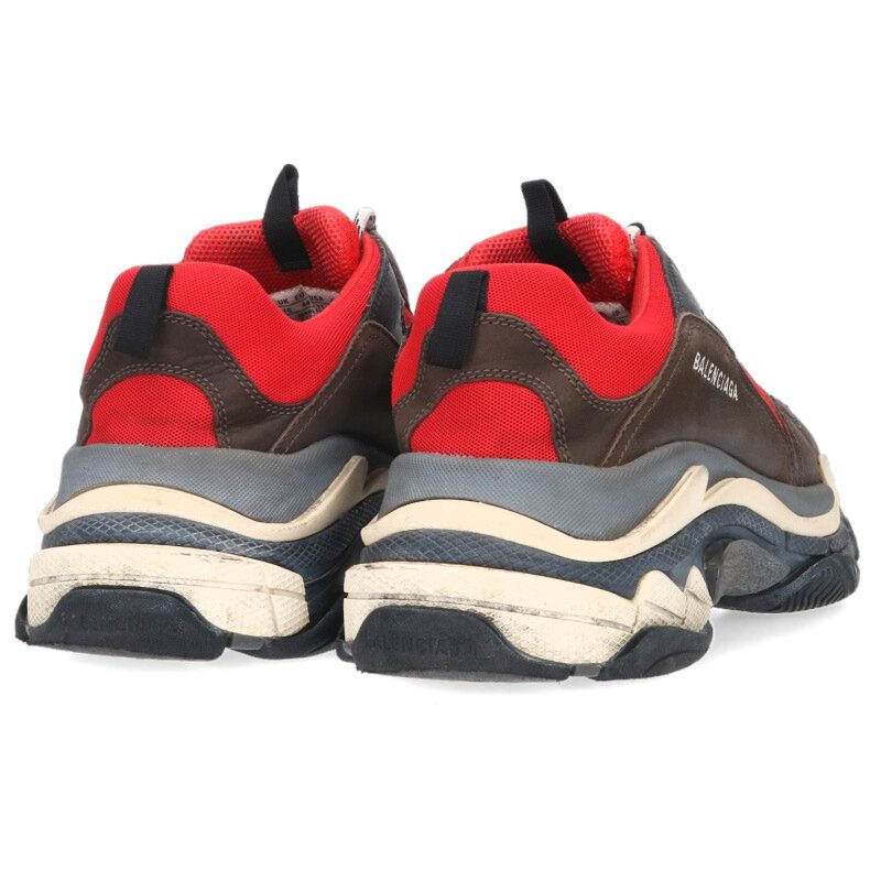 BALENCIAGA Triple S Sneakers Red Black Size EU 44