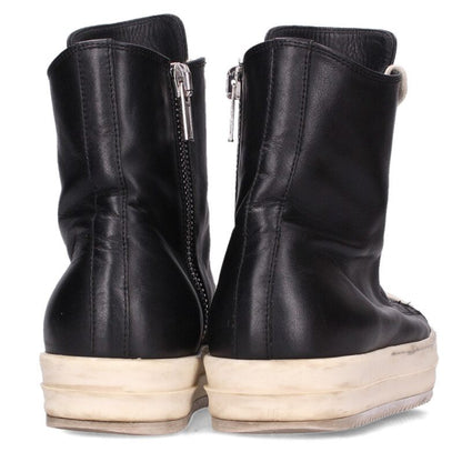 Rick Owens RAMONES Leather High-Top Sneakers Black Size 6.5