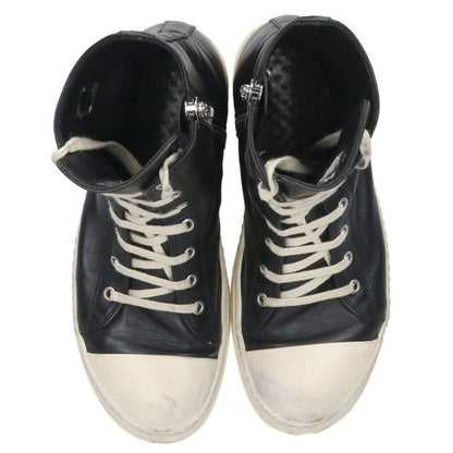 Rick Owens RAMONES Leather High-Top Sneakers Black Size 6.5
