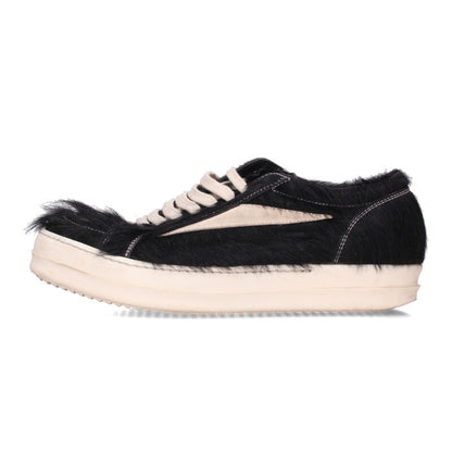 Rick Owens VINTAGE SNEAKS Fur Sneakers Black White Size 6.5
