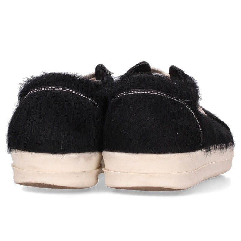 Rick Owens VINTAGE SNEAKS Fur Sneakers Black White Size 6.5