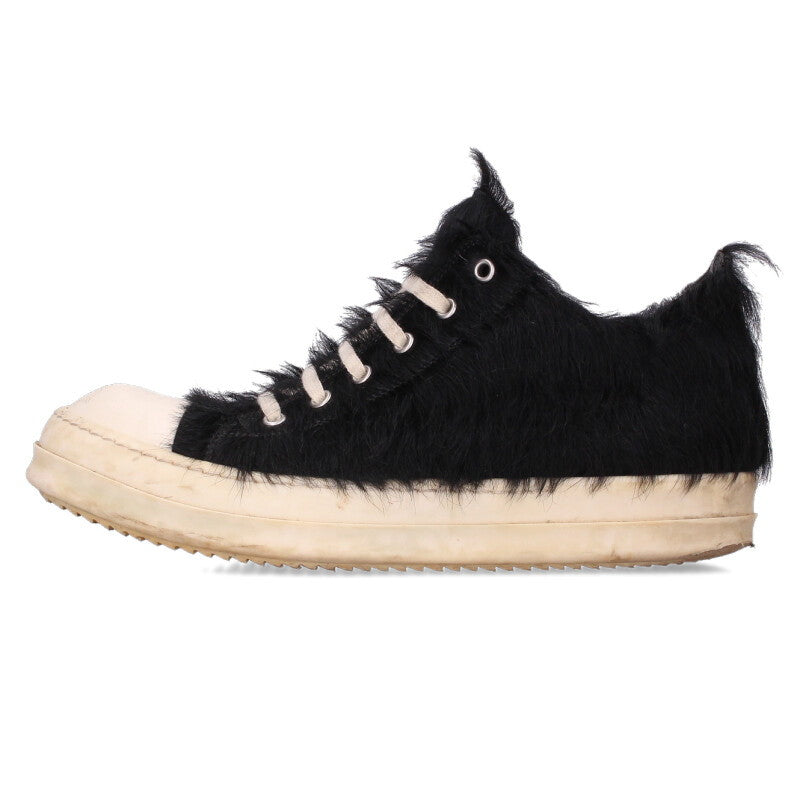 Rick Owens RAMONES LOW Fur Low Top Black/White Size 8.5