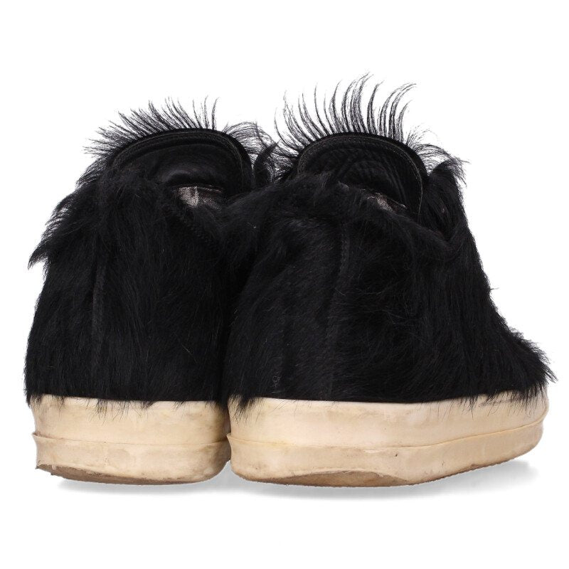 Rick Owens RAMONES LOW Fur Low Top Black/White Size 8.5